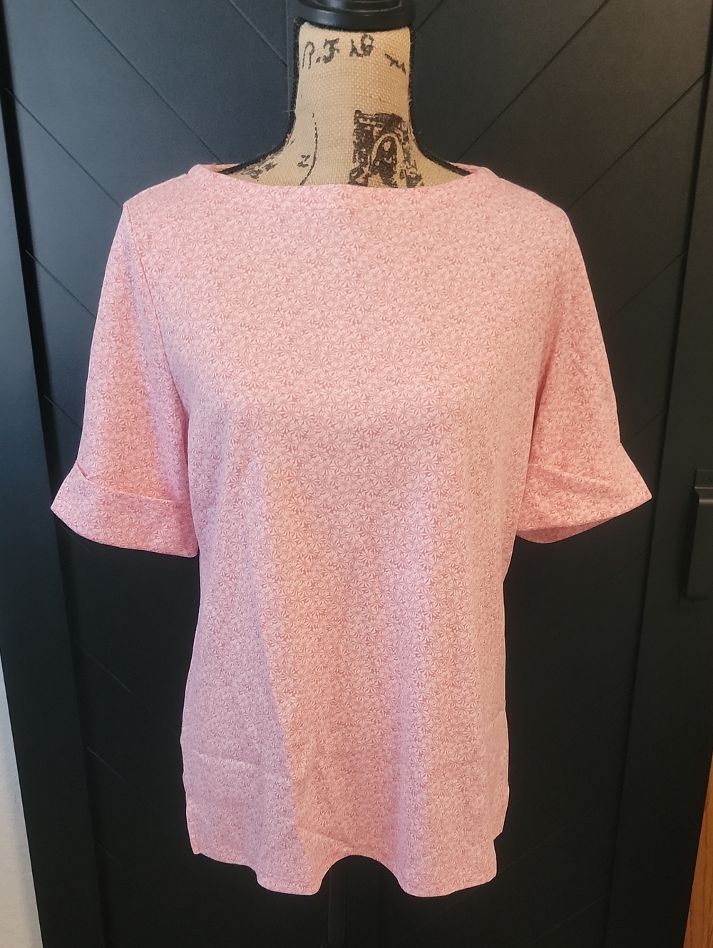 Light Pink Short-Sleeve Boatneck Top NWT